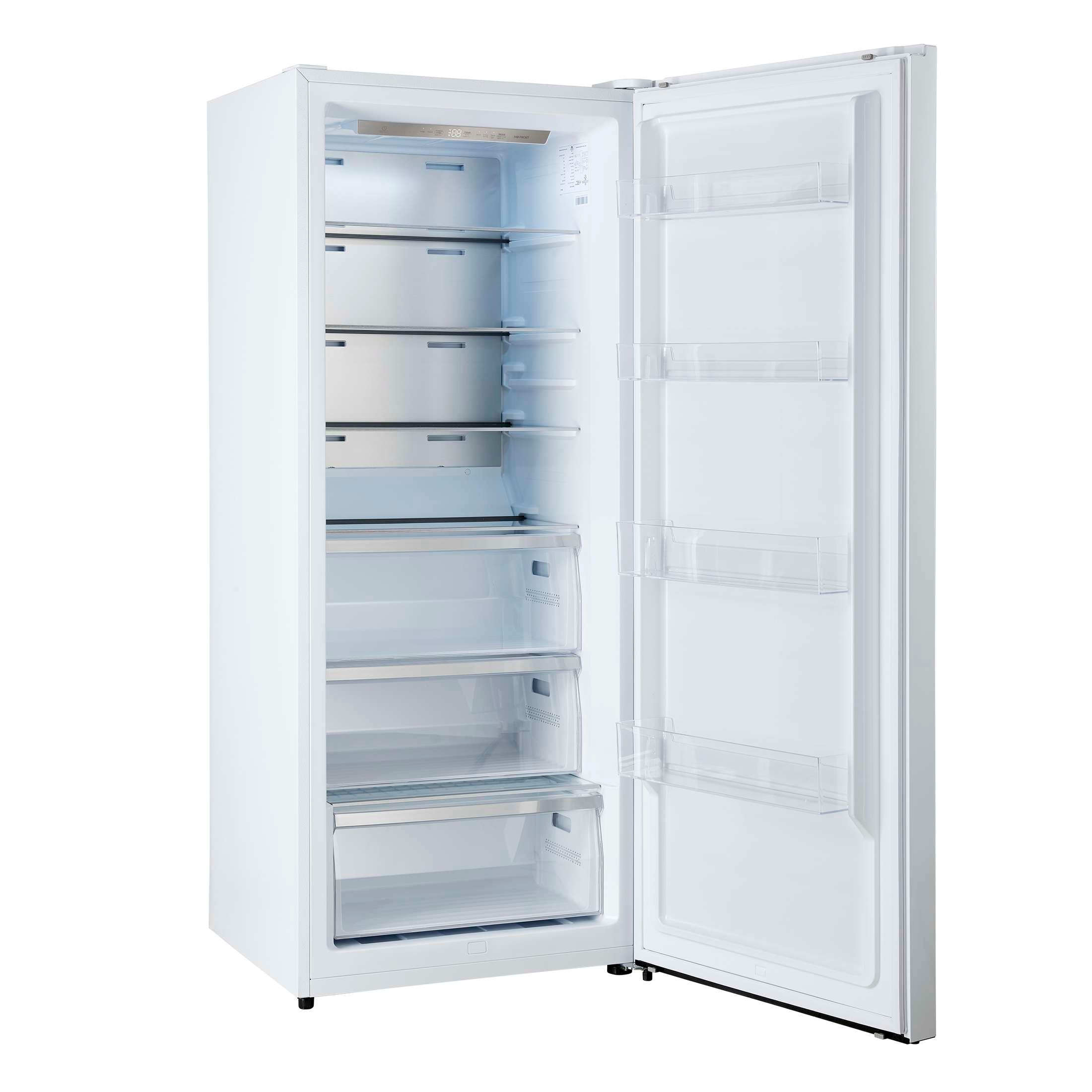 Forno Maderno 28-Inch Convertible Freezer/Refrigerator in White with Antique Brass Handle, 13.6 cu.ft. Right Swing