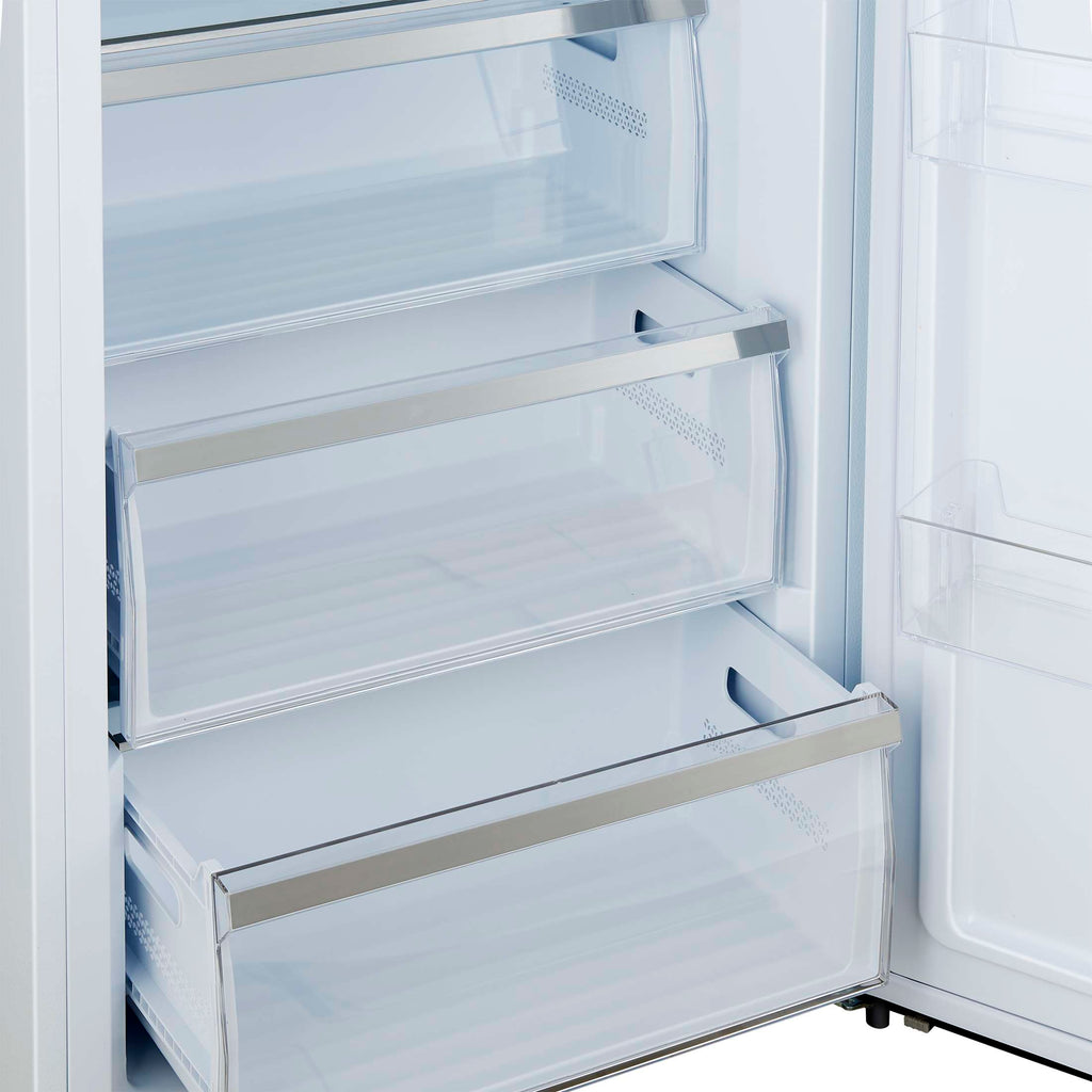 Forno Maderno 28-Inch Built-In Convertible Refrigerator in White with Antique Brass Handle, 13.6 cu.ft. Right Swing with Decorative Grill - 32-Inch Wide