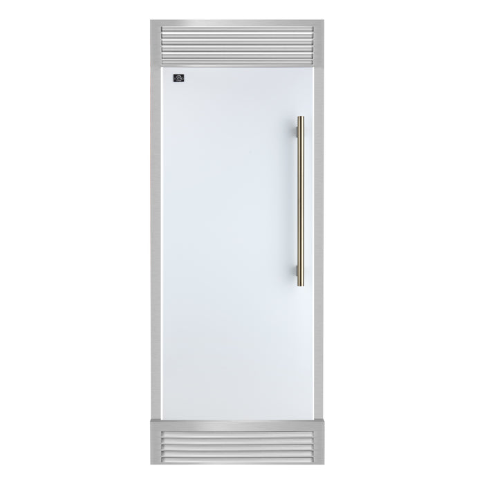 Forno Maderno 28" Built-In Convertible Refrigerator in White, 13.6 cu.ft. Left Swing with Decorative Grill - 32" Wide
