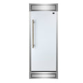 Forno Maderno 28-Inch Built-In Convertible Refrigerator in White with Antique Brass Handle, 13.6 cu.ft. Right Swing with Decorative Grill - 32-Inch Wide