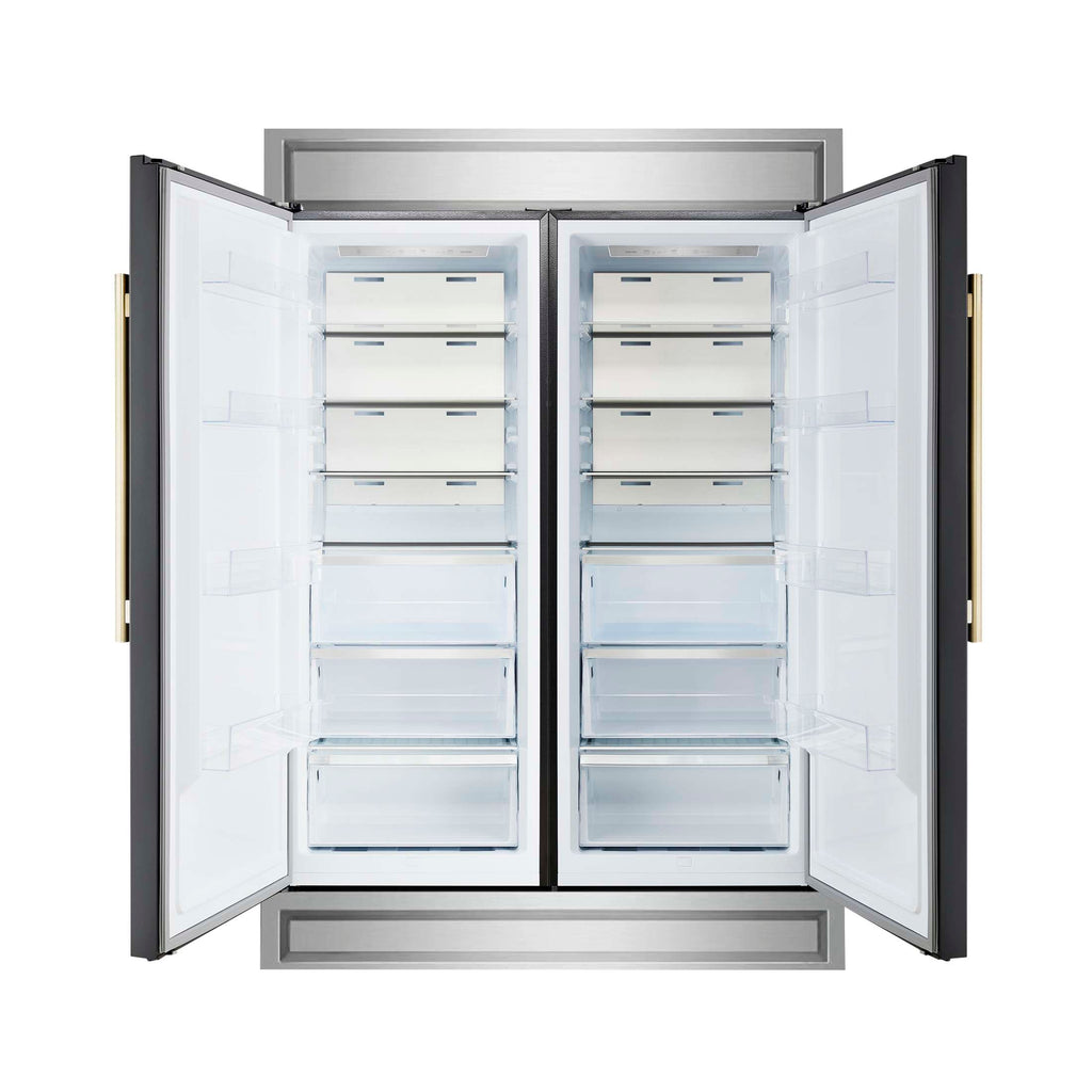 Forno Maderno 2-28-Inch Wide Convertible Refrigerator/Freezer in Black, Decorative Trim, 27.2 cu.ft, 84-Inch High, ENERGY STAR Certified