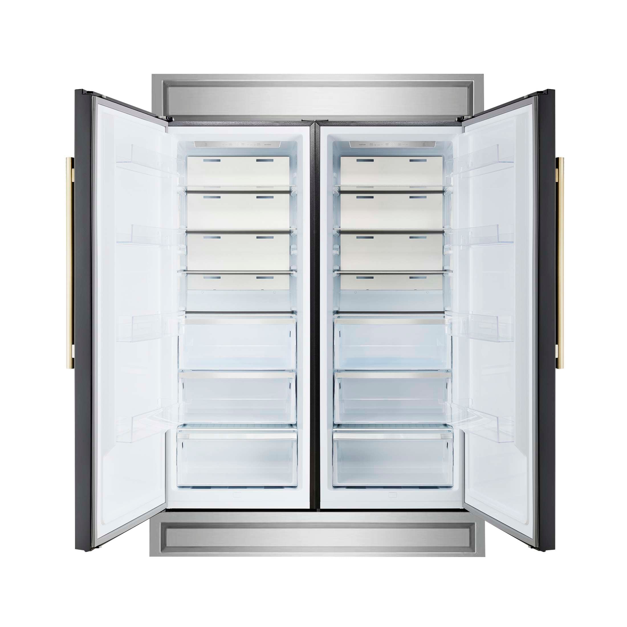 Forno Maderno 2-28-Inch Wide Convertible Refrigerator/Freezer in Black, Decorative Trim, 27.2 cu.ft, 84-Inch High, ENERGY STAR Certified