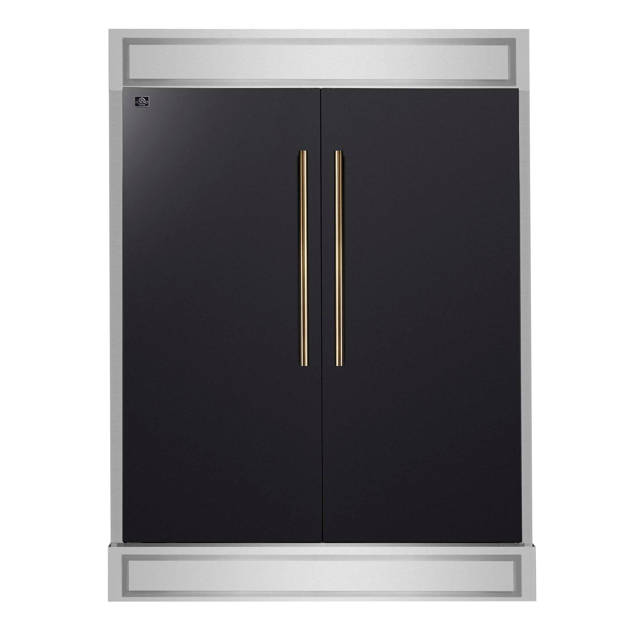Forno Maderno 2-28-Inch Wide Convertible Refrigerator/Freezer in Black, Decorative Trim, 27.2 cu.ft, 84-Inch High, ENERGY STAR Certified