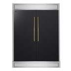 Forno Maderno 2-28-Inch Wide Convertible Refrigerator/Freezer in Black, Decorative Trim, 27.2 cu.ft, 84-Inch High, ENERGY STAR Certified