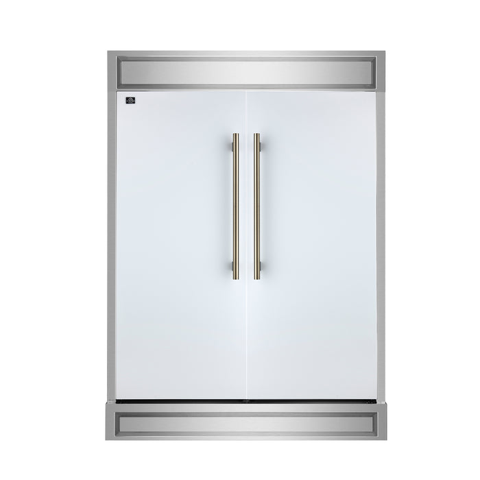 Forno Maderno 2-28-Inch Wide Convertible Refrigerator/Freezer in White, Decorative Trim, 27.2 cu.ft, 84-Inch High, ENERGY STAR Certified