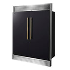 Forno Maderno 2-28-Inch Wide Convertible Refrigerator/Freezer in Black, Decorative Trim Grill, 27.2 cu.ft, 84-Inch High, ENERGY STAR Certified