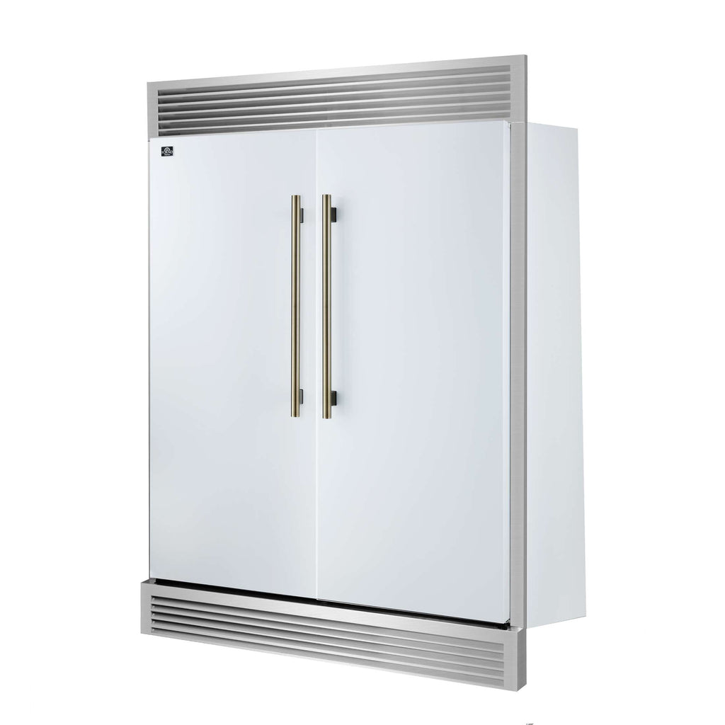 Forno Maderno 2-28-Inch Wide Convertible Refrigerator/Freezer in White, Decorative Trim, 27.2 cu.ft, 84-Inch High, ENERGY STAR Certified
