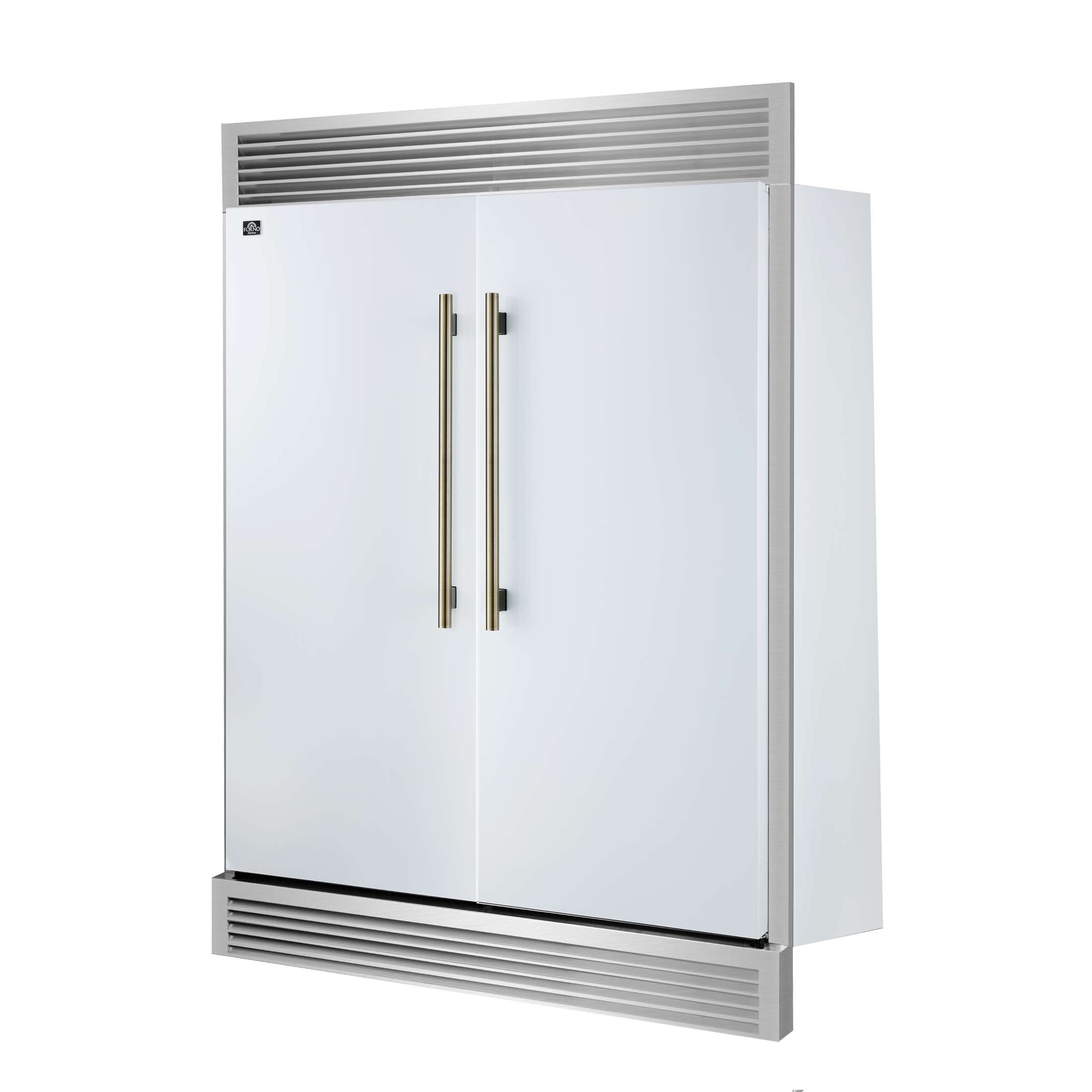 Forno Maderno 2-28-Inch Wide Convertible Refrigerator/Freezer in White, Decorative Trim, 27.2 cu.ft, 84-Inch High, ENERGY STAR Certified