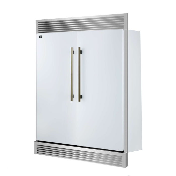 Forno Maderno 2-28-Inch Wide Convertible Refrigerator/Freezer in White, Decorative Trim, 27.2 cu.ft, 84-Inch High, ENERGY STAR Certified