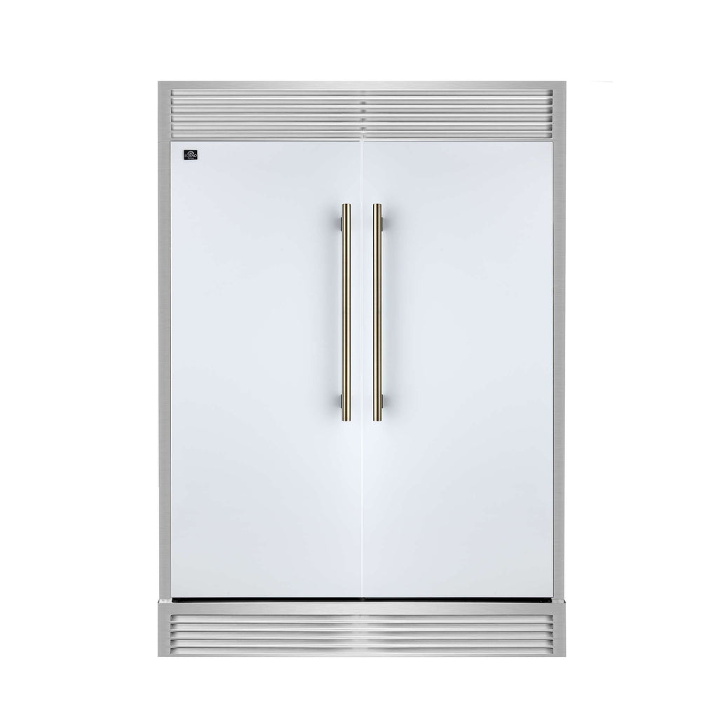 Forno Maderno 2-28-Inch Wide Convertible Refrigerator/Freezer in White, Decorative Trim, 27.2 cu.ft, 84-Inch High, ENERGY STAR Certified
