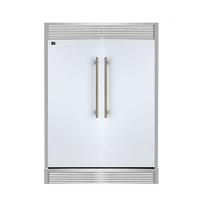 Forno Maderno 2-28-Inch Wide Convertible Refrigerator/Freezer in White, Decorative Trim, 27.2 cu.ft, 84-Inch High, ENERGY STAR Certified