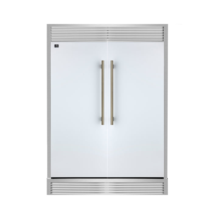 Forno Maderno 2-28-Inch Wide Convertible Refrigerator/Freezer in White, Decorative Trim, 27.2 cu.ft, 84-Inch High, ENERGY STAR Certified