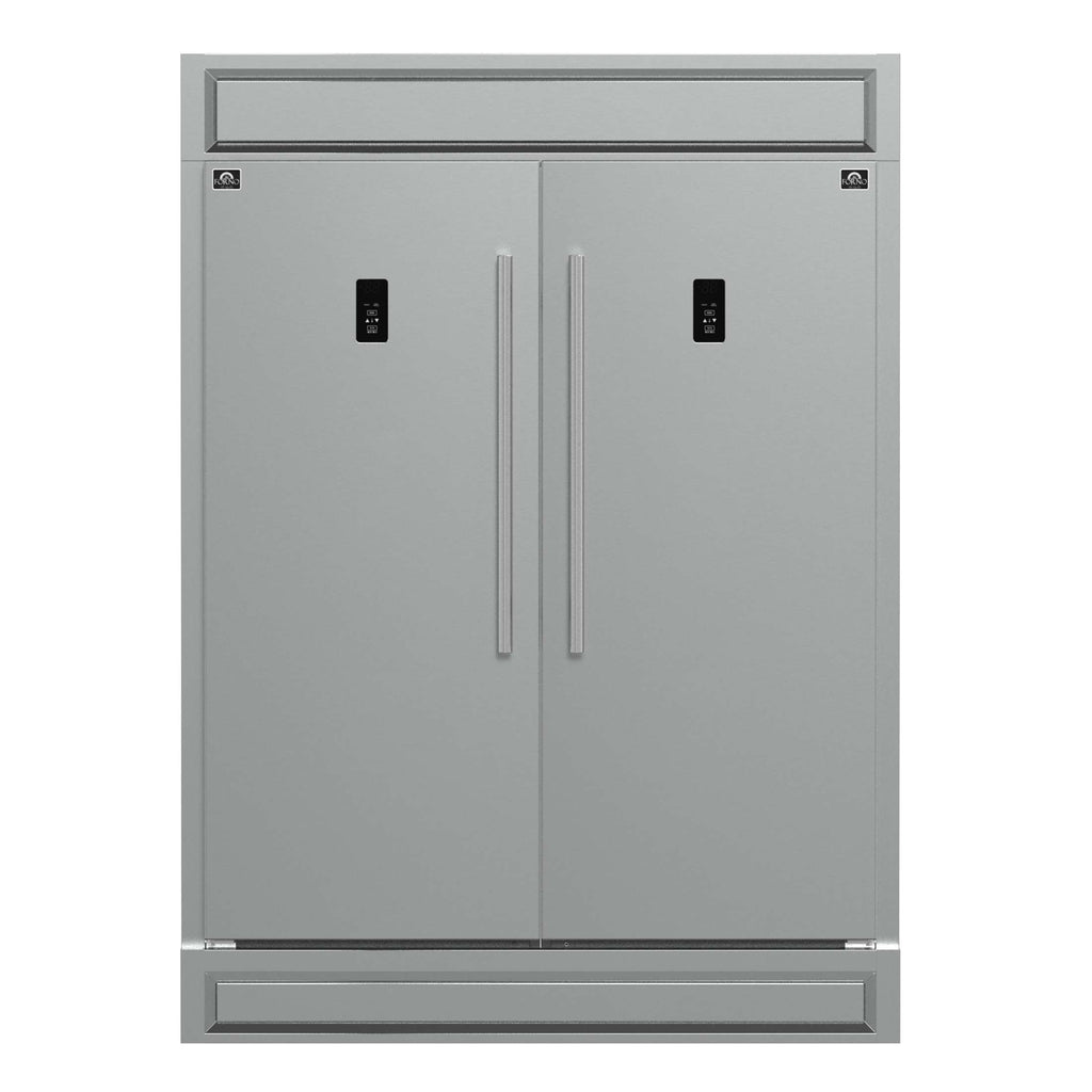 Forno Fortezza 60 Inch Convertible Refrigerator/Freezer with Modern Trim Kit, Stainless Steel, Total No Frost, with Automatic Ice Maker