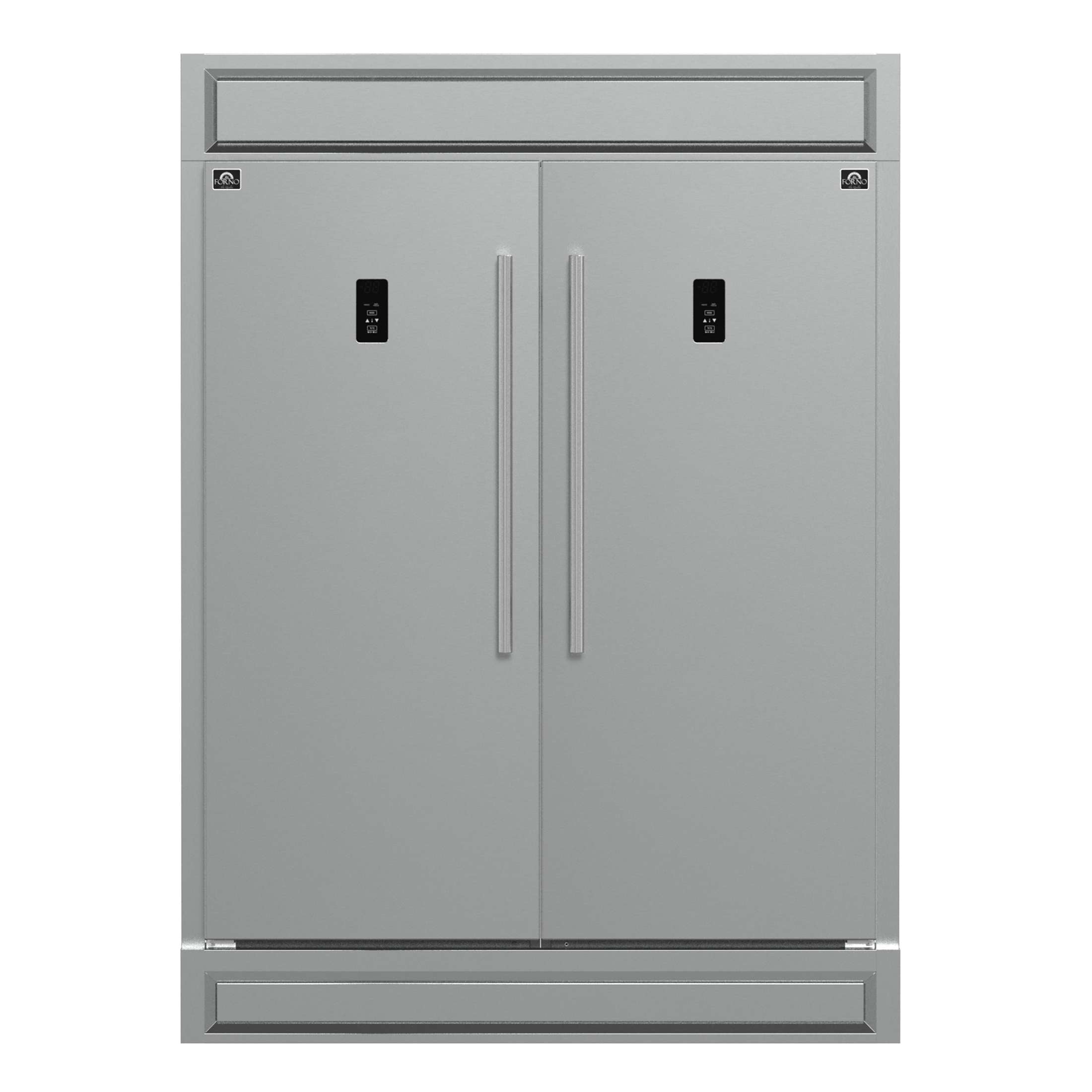 Forno Fortezza 60 Inch Convertible Refrigerator/Freezer with Modern Trim Kit, Stainless Steel, Total No Frost, with Automatic Ice Maker