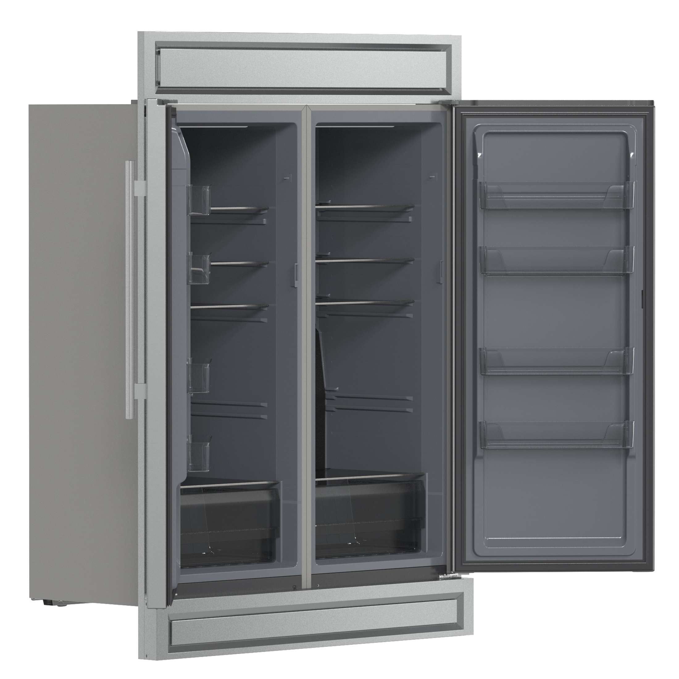 Forno Fortezza 60 Inch Convertible Refrigerator/Freezer with Modern Trim Kit, Stainless Steel, Total No Frost, with Automatic Ice Maker