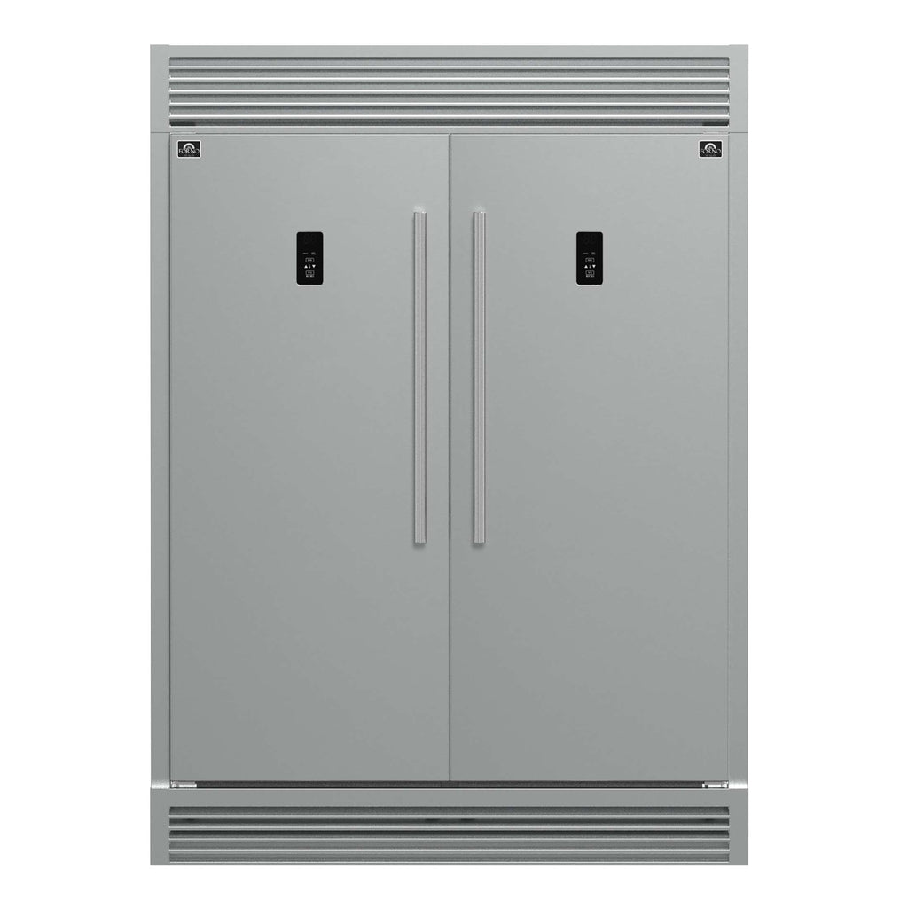 Forno Fortezza 60 Inch Convertible Refrigerator/Freezer with Trim Grill, Stainless Steel, Total No Frost, with Automatic Ice Maker