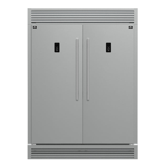 Forno Fortezza 60 Inch Convertible Refrigerator/Freezer with Trim Grill, Stainless Steel, Total No Frost, with Automatic Ice Maker