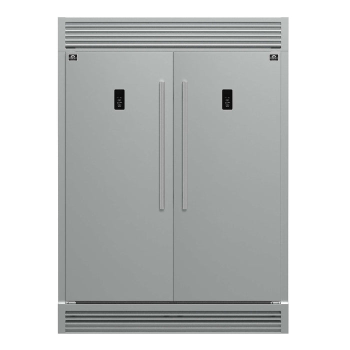 Forno Fortezza 60 Inch Convertible Refrigerator/Freezer with Trim Grill, Stainless Steel, Total No Frost, with Automatic Ice Maker