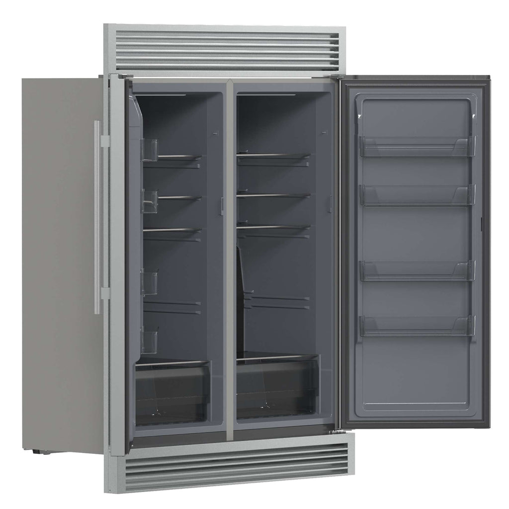 Forno Fortezza 60 Inch Convertible Refrigerator/Freezer with Trim Grill, Stainless Steel, Total No Frost, with Automatic Ice Maker
