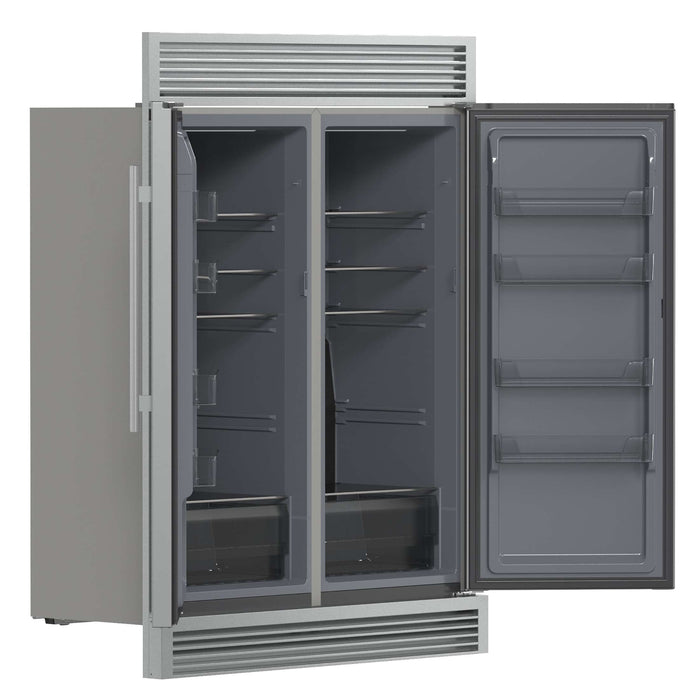 Forno Fortezza 60 Inch Convertible Refrigerator/Freezer with Trim Grill, Stainless Steel, Total No Frost, with Automatic Ice Maker