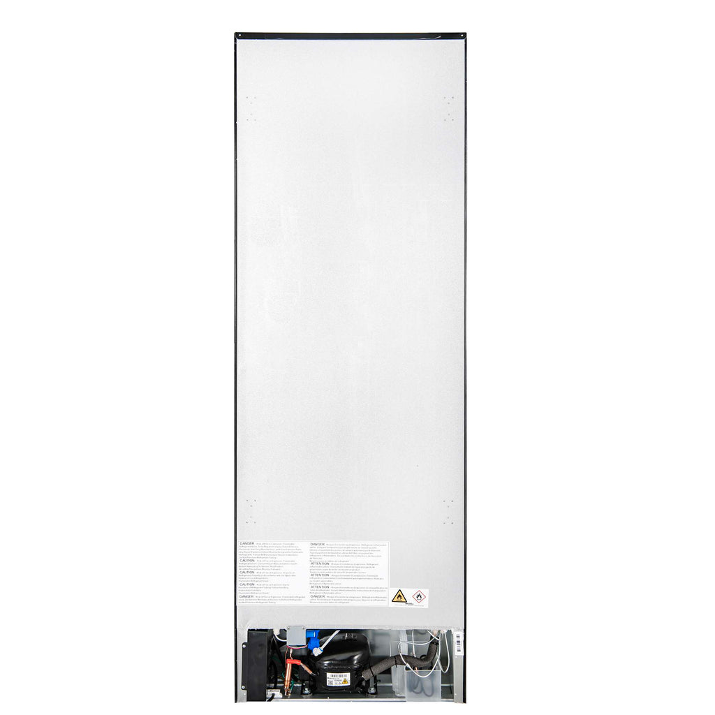 Custodia 24" Bottom Freezer, 10.3 cf., Left Swing, Ice Maker, Total No frost, Black, Antique Brass handles