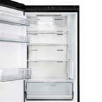 Custodia 24" Bottom Freezer, 10.3 cf., Left Swing, Ice Maker, Total No frost, Black, Antique Brass handles