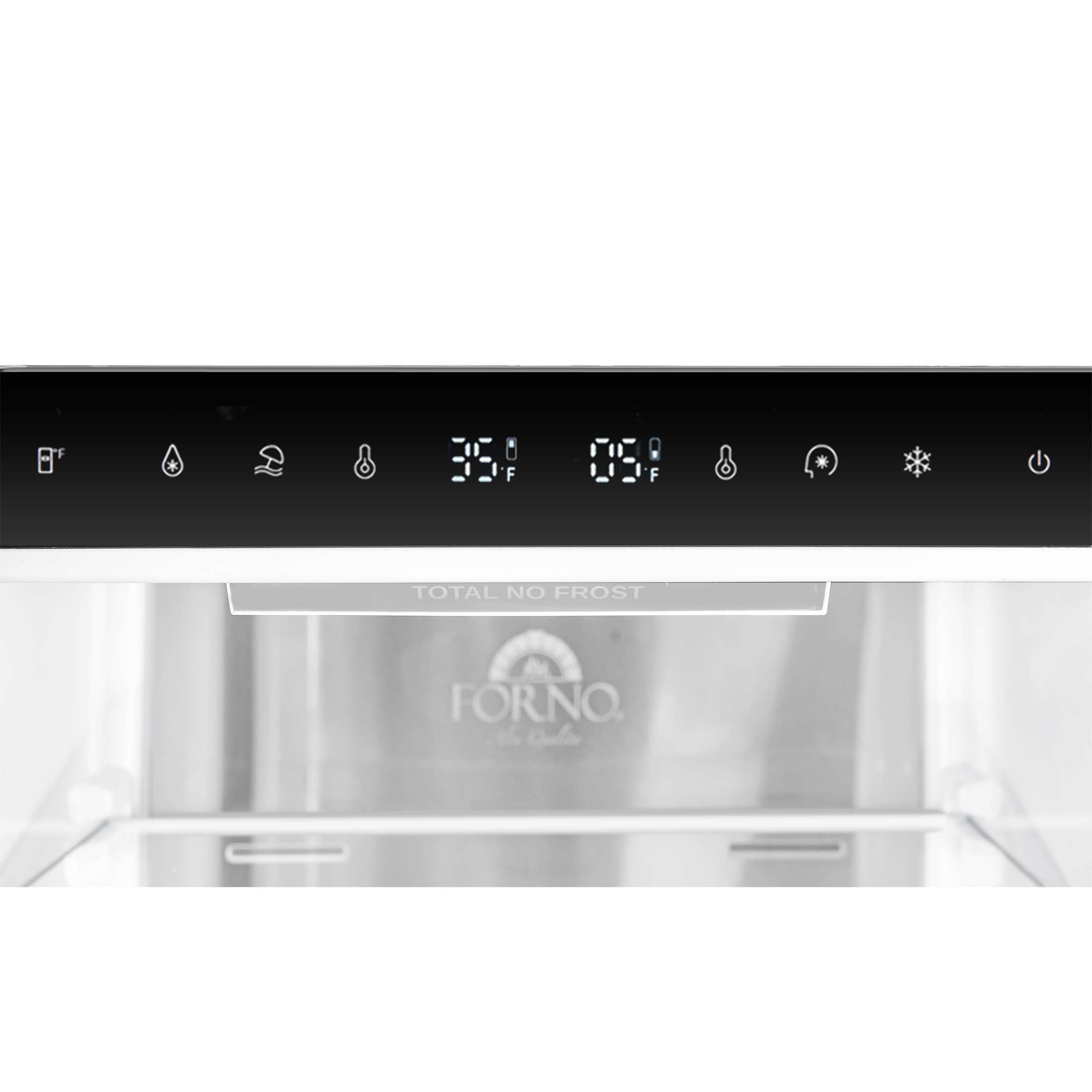 Custodia 48" Bottom Freezer combo, 20.6 cf., Ice Maker, Total No frost, Black, Antique Brass handles