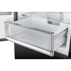 Custodia 48" Bottom Freezer combo, 20.6 cf., Ice Maker, Total No frost, Black, Antique Brass handles