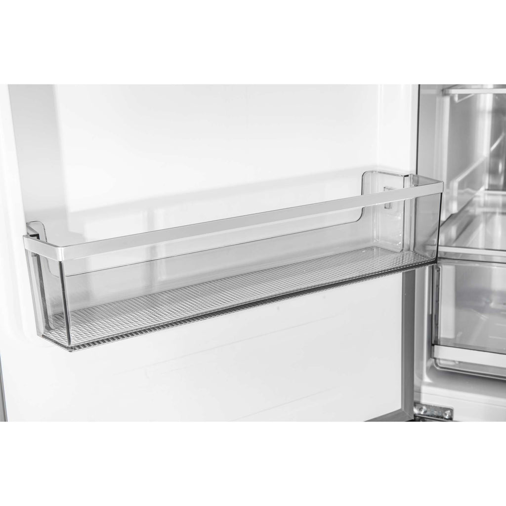 Custodia 48" Bottom Freezer combo, 20.6 cf., Ice Maker, Total No frost, Black, Antique Brass handles