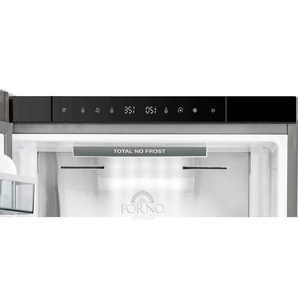 Custodia 24" Bottom Freezer, 10.3 cf., Left Swing, Ice Maker, Total No frost, Stainless Steel handles