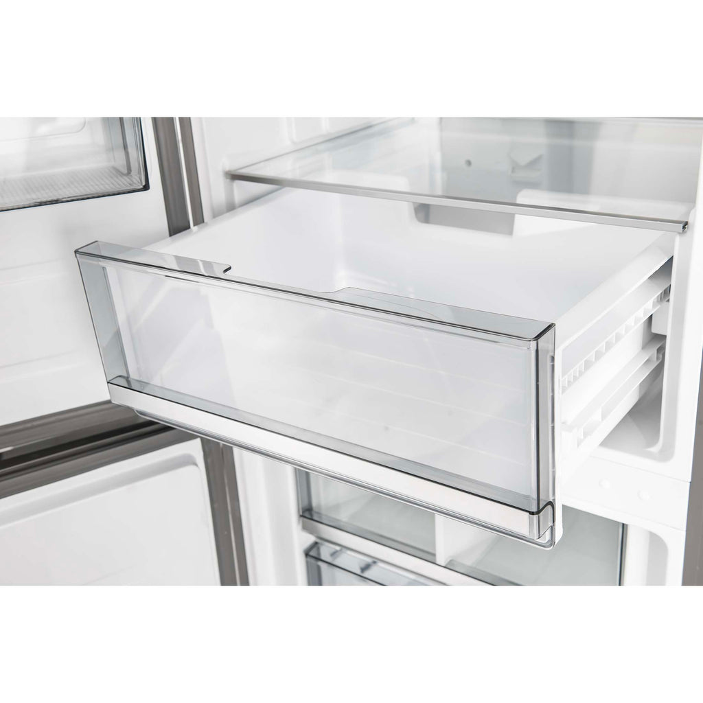 Custodia 24" Bottom Freezer, 10.3 cf., Left Swing, Ice Maker, Total No frost, Stainless Steel handles