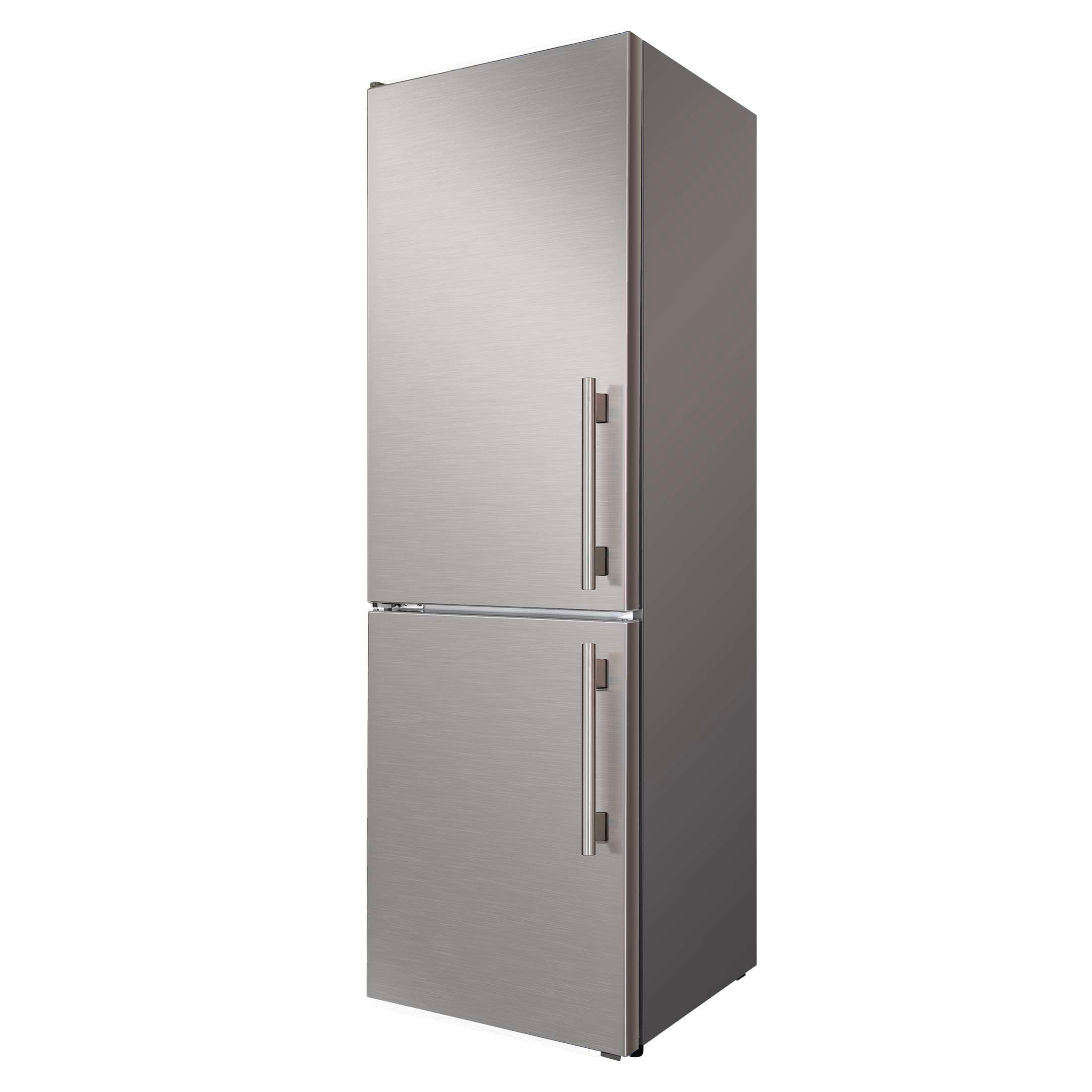 Custodia 24" Bottom Freezer, 10.3 cf., Left Swing, Ice Maker, Total No frost, Stainless Steel handles