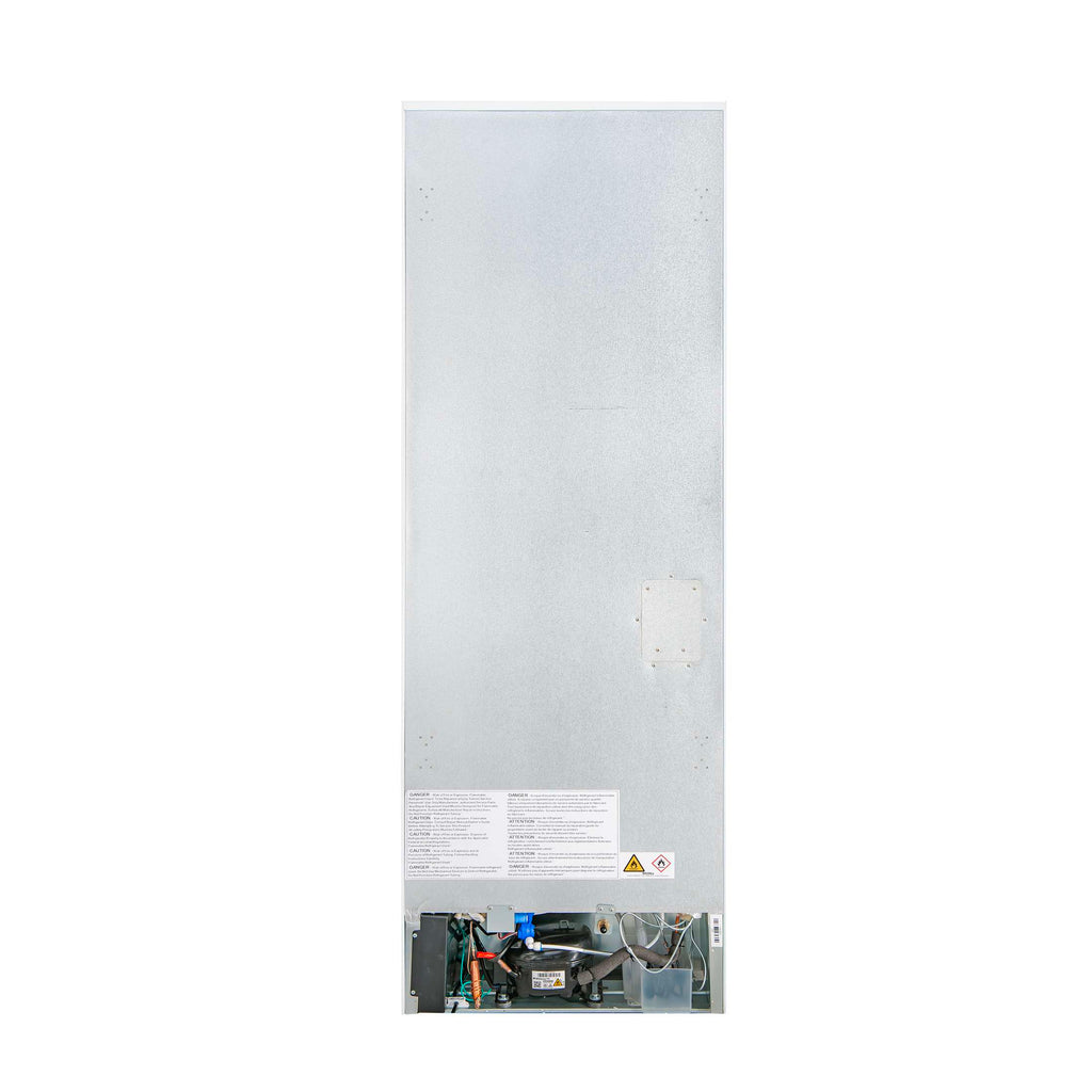 Custodia 24" Bottom Freezer, 10.3 cf., Left Swing, Ice Maker, Total No frost, White, Antique Brass handles