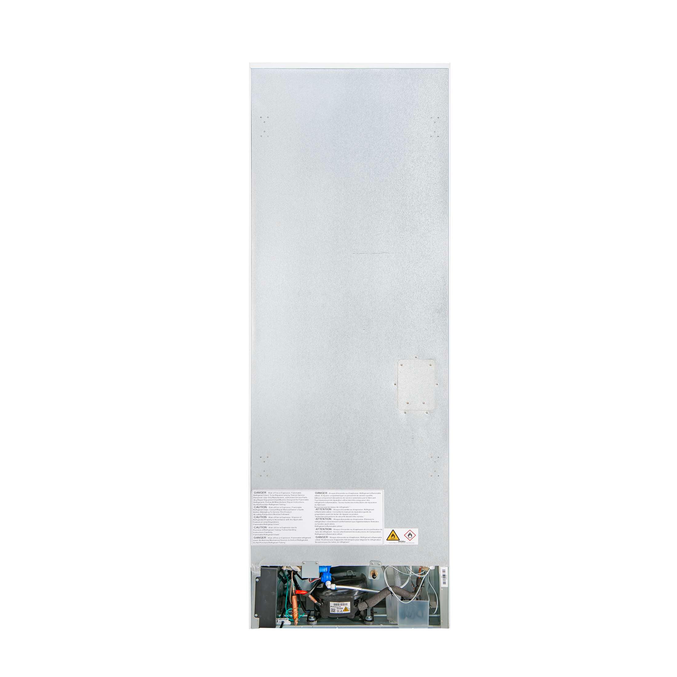 Custodia 24" Bottom Freezer, 10.3 cf., Left Swing, Ice Maker, Total No frost, White, Antique Brass handles