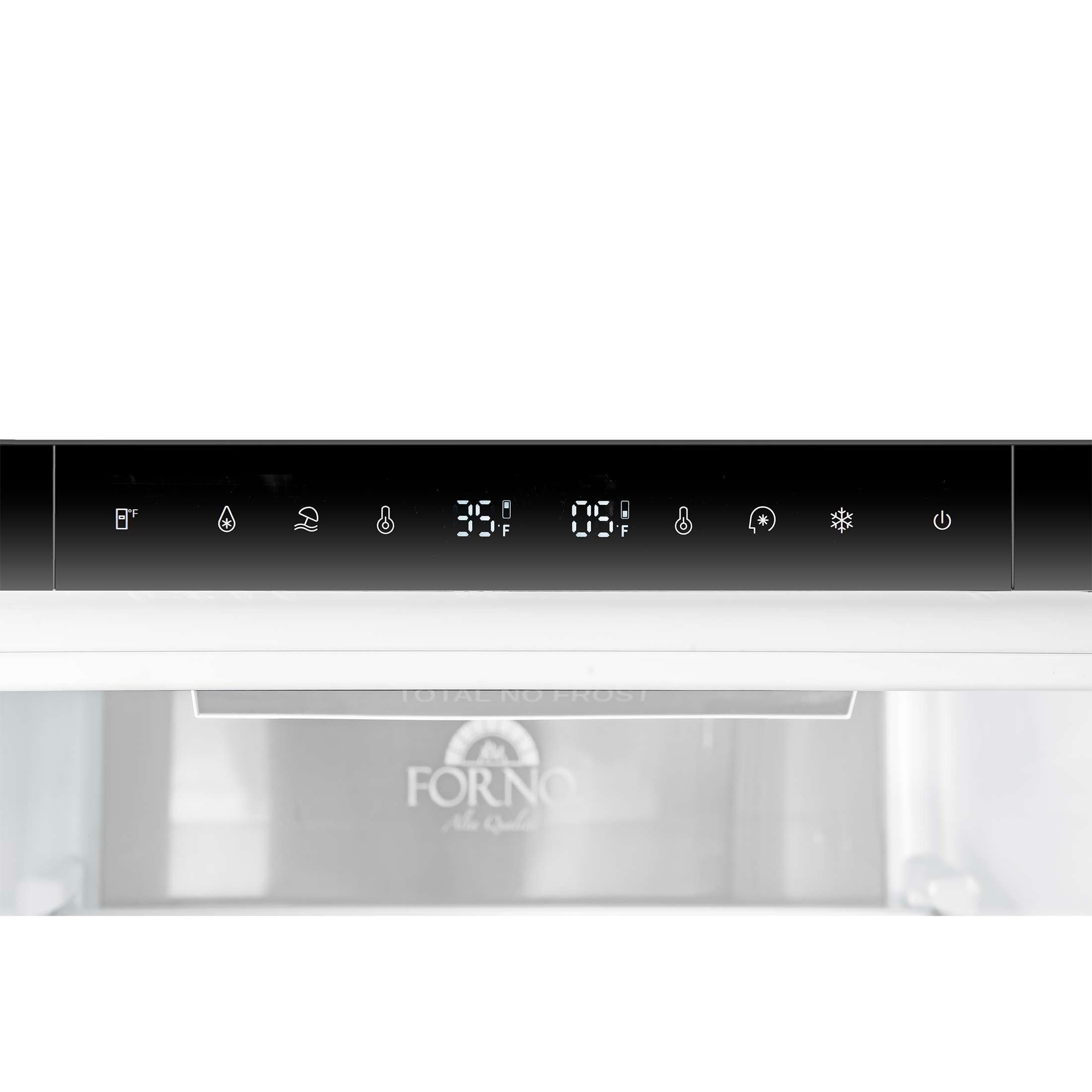 Custodia 24" Bottom Freezer, 10.3 cf., Left Swing, Ice Maker, Total No frost, White, Antique Brass handles