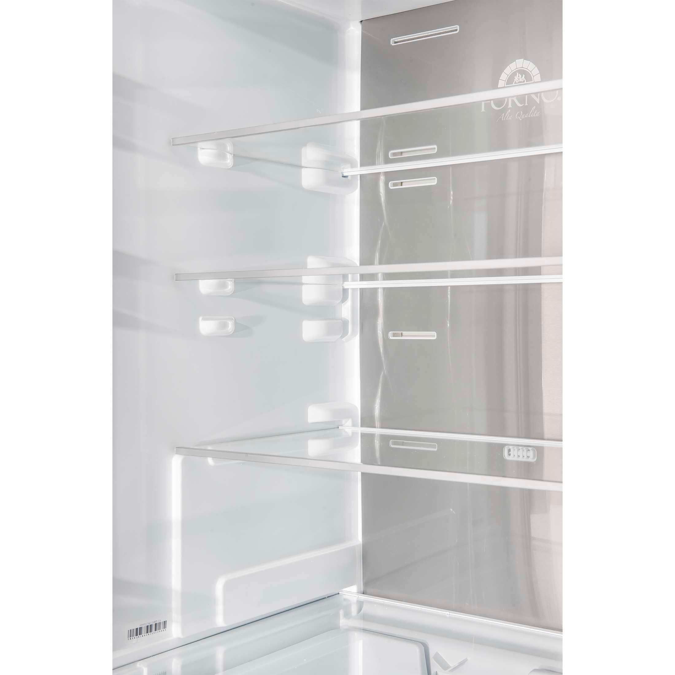 Custodia 24" Bottom Freezer, 10.3 cf., Left Swing, Ice Maker, Total No frost, White, Antique Brass handles