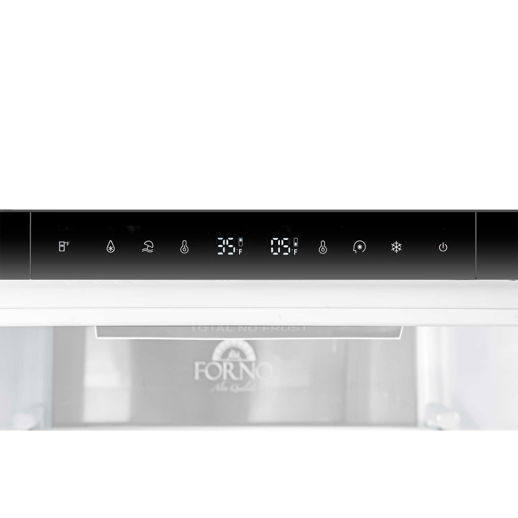 Custodia 24" Bottom Freezer, 10.3 cf., Right Swing, Total No frost, White, Antique Brass handles