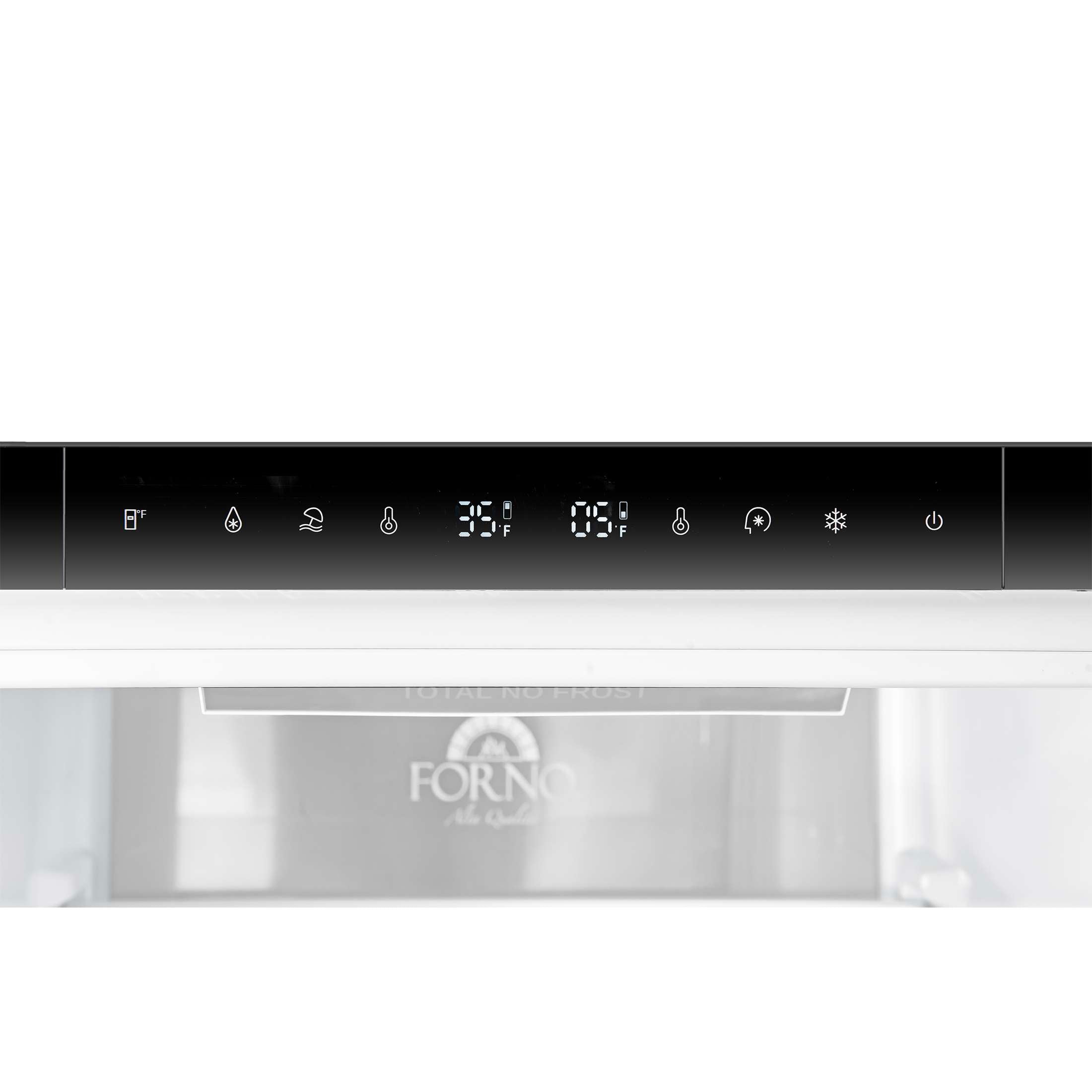 Custodia 24" Bottom Freezer, 10.3 cf., Right Swing, Total No frost, White, Antique Brass handles