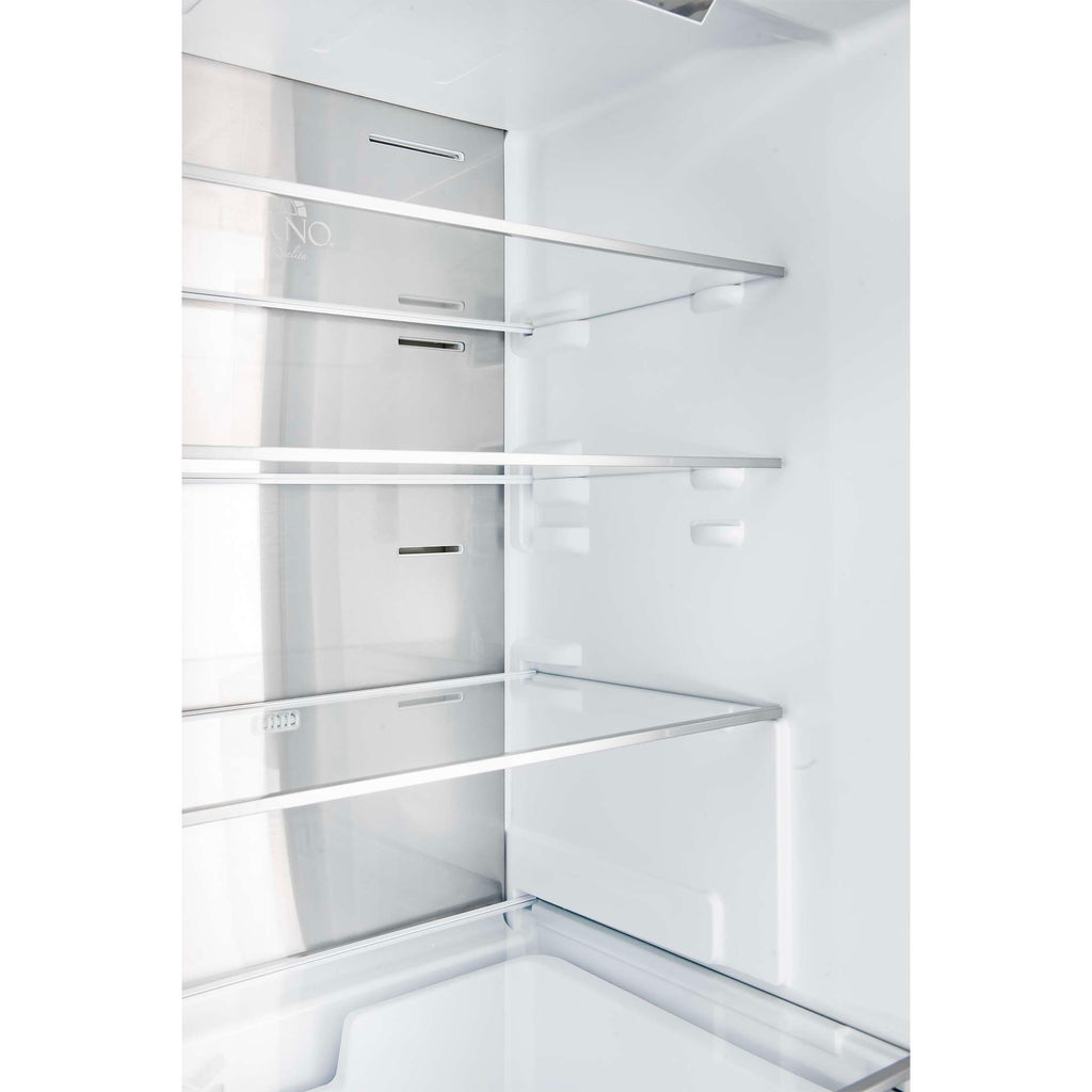 Custodia 24" Bottom Freezer, 10.3 cf., Right Swing, Total No frost, White, Antique Brass handles