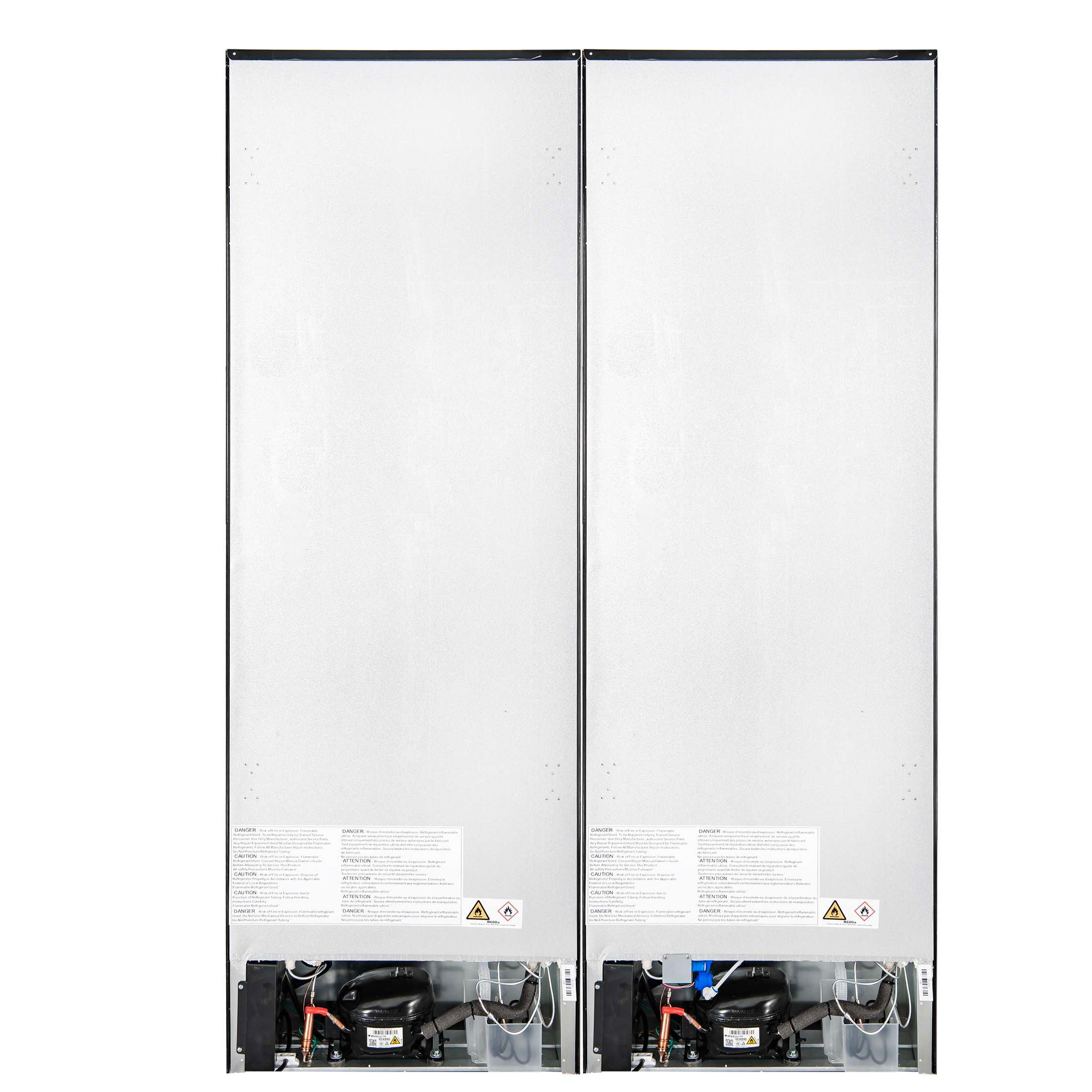 Custodia 48" Bottom Freezer combo, 20.6 cf., Ice Maker, Total No frost, Black, Antique Brass handles