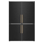 Custodia 48" Bottom Freezer combo, 20.6 cf., Ice Maker, Total No frost, Black, Antique Brass handles