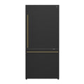 Forno Milano Espresso 31-Inch Bottom Freezer Refrigerator, Black, 17.2 cu.ft Capacity, Energy Efficient