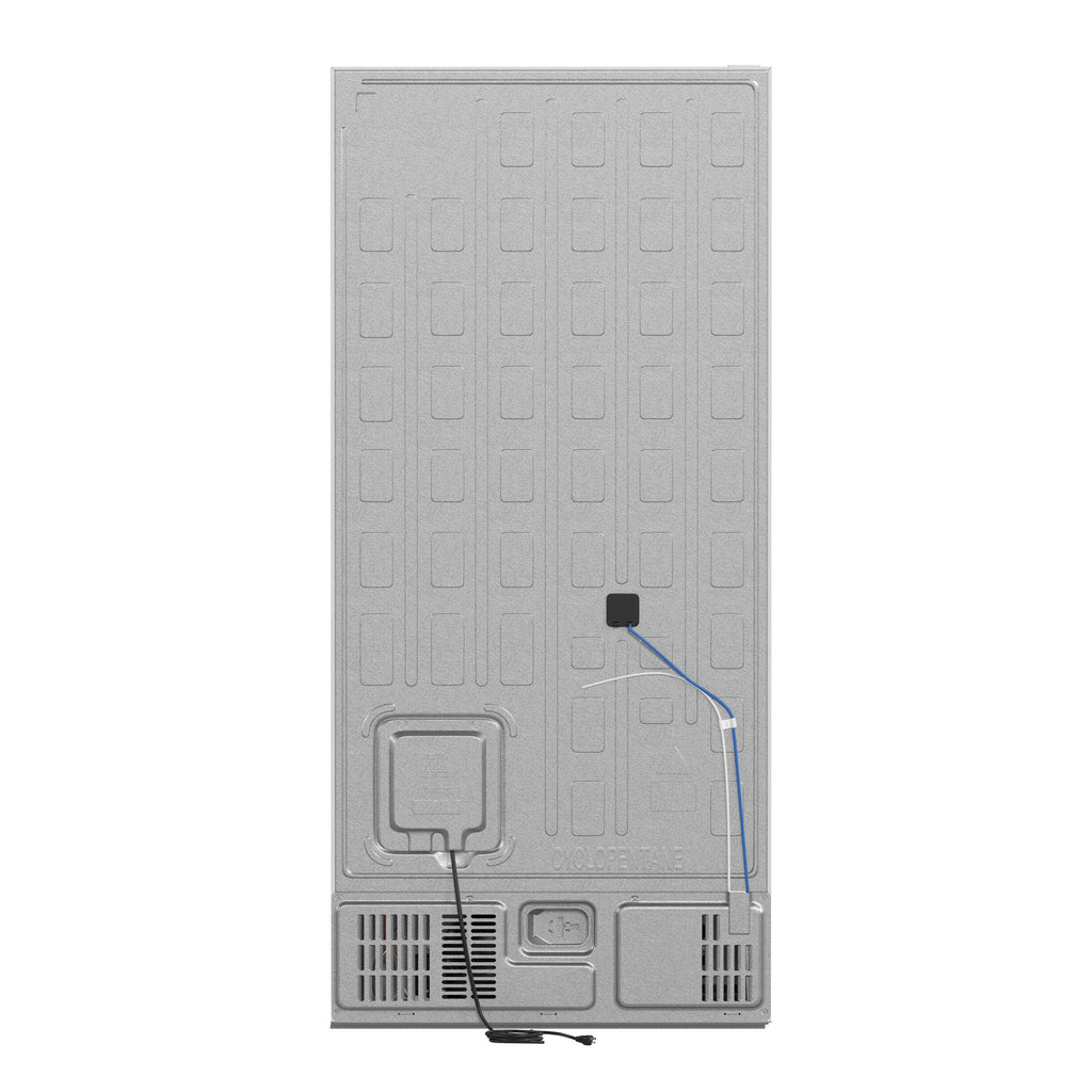 Forno Milano Espresso 31-Inch White Bottom Freezer Refrigerator, 17.2 Cu. Ft., Energy-Efficient, No Frost, Built-In Ice Maker