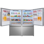 Forno Milano 2-Piece 62-Inch Freestanding Dual Bottom Freezer Refrigerator, Stainless Steel – 34.4 cu.ft, Touch Control, Ice Maker