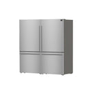 Forno Milano 2-Piece 62-Inch Freestanding Dual Bottom Freezer Refrigerator, Stainless Steel – 34.4 cu.ft, Touch Control, Ice Maker