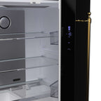 Forno Luigi 33-Inch French Door Refrigerator, 18 cu.ft, Black Finish, Antique Brass Handles, ENERGY STAR Certified