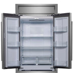Forno Gallipoli 30-Inch French Door Refrigerator, 17.5 cu.ft Capacity, Modern Decorative Grill, 34-Inch Width, Stainless Steel, No Frost Technology, Energy Efficient