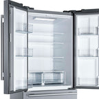 Forno Gallipoli 30-Inch French Door Refrigerator, 17.5 cu.ft Capacity, Modern Decorative Grill, 34-Inch Width, Stainless Steel, No Frost Technology, Energy Efficient