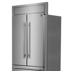 Forno Gallipoli 30-Inch French Door Refrigerator, 17.5 cu.ft Capacity, Modern Decorative Grill, 34-Inch Width, Stainless Steel, No Frost Technology, Energy Efficient