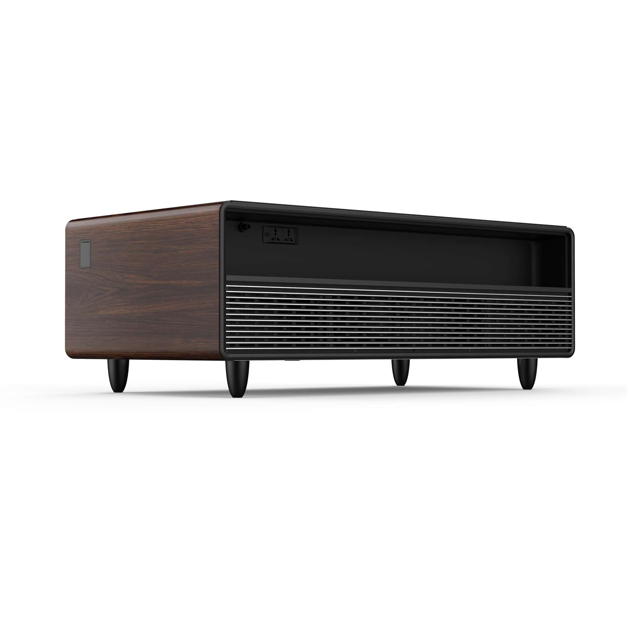 Forno Evoluto Tavolo 51-Inch Smart Coffee Table with Wood-Accent Sides – Dual Cooling Zones, Wireless Charging Pad & Built-In Bluetooth Speakers